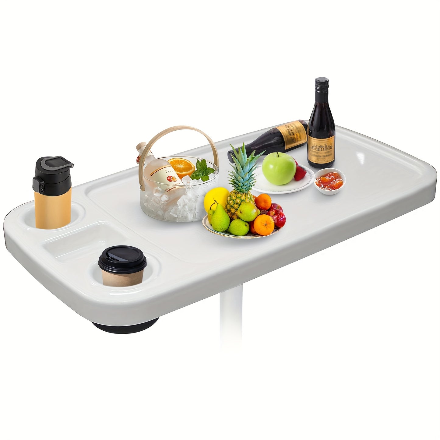 Boottafel – Boottafelblad – Bootmeubel – Pontontafel – Campertafel – Afneembaar – Groot tafelblad 86x45 cm – Waterbestendig ABS met beker- en telefoonhouder