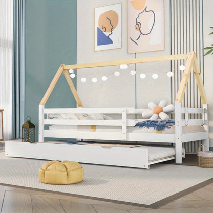 Staalbed – Metaalbed – Gastbed – Uittrekbed – Enkelsbed – Pull-Out Rolling Bed – Ruimtebesparend Design – Inclusief Dakconstructie