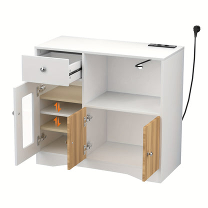 Dressoirkast – Dressoir – Opbergkast – Buffetkast – Kast – 40x80x83 cm – Massief Hout – Vrijstaand Design