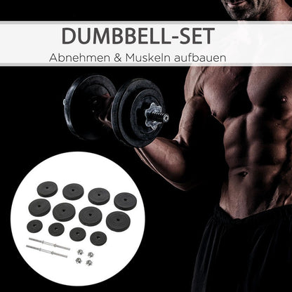 Verstelbare Dumbbell Set – Gewicht Dumbbells – Halterset – Home Gym Gewichten – Crosstraining Gewichten – 2 x 25 kg – Plastic Coating & Vloerbescherming
