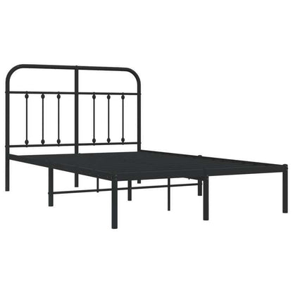 Bed frame with Black Metal Headboard 120x200cm