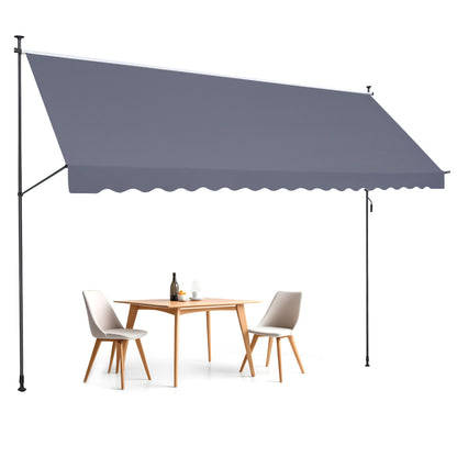 Uitschuifbare Zonwering – Terraszonwering – Patio Zonnescherm – Zonnescherm Balkon – Handmatige Markies – 178x47 Inch – Waterafstotend Met UV80+ Bescherming