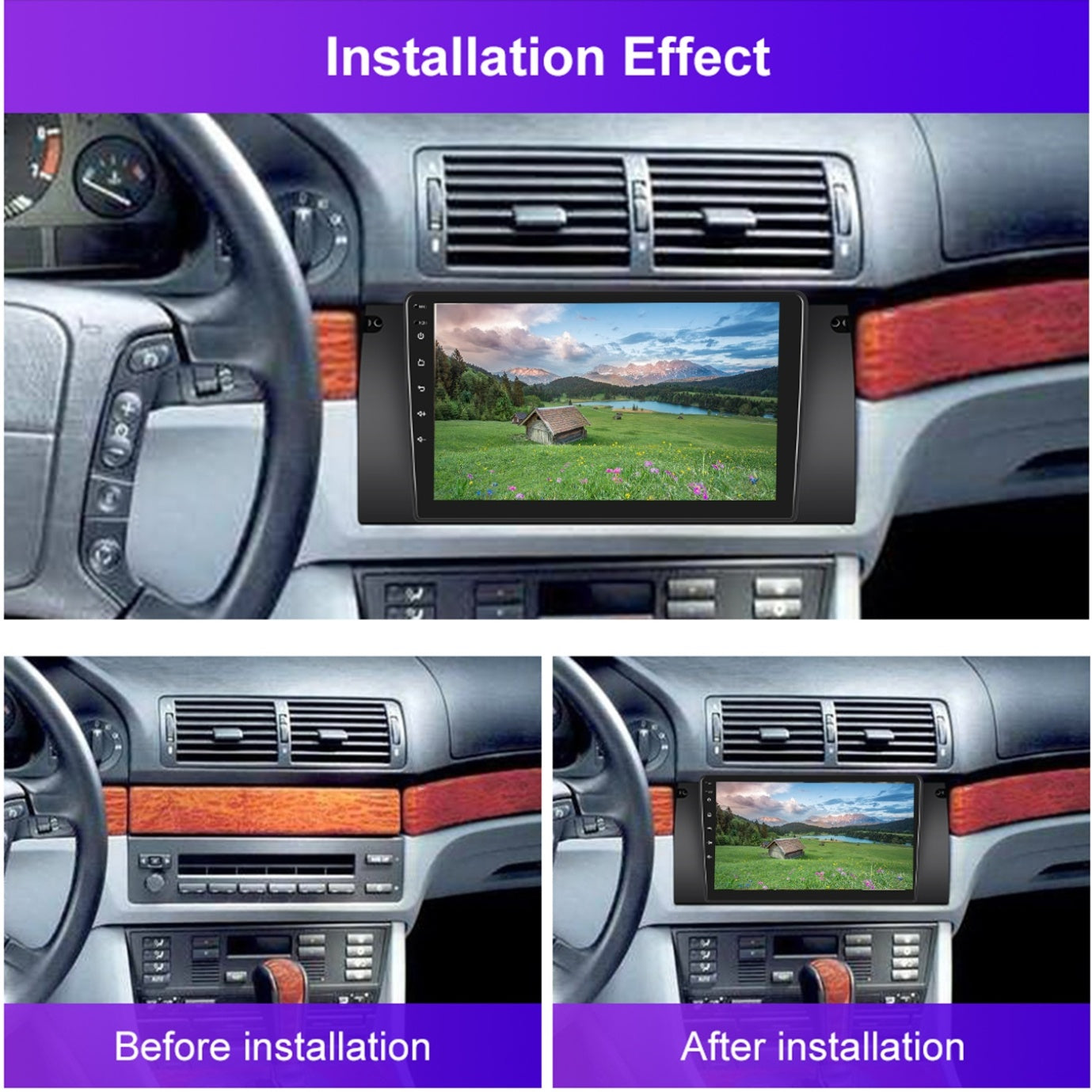 Android Autoradio – Car Multimedia – Navigatiesysteem – Touchscreen Radio – Dubbele Din – 9-Inch 1280P IPs Scherm – Draadloze Carplay En Android Auto – Inclusief Ahd Achteruitrijcamera En Microfoon