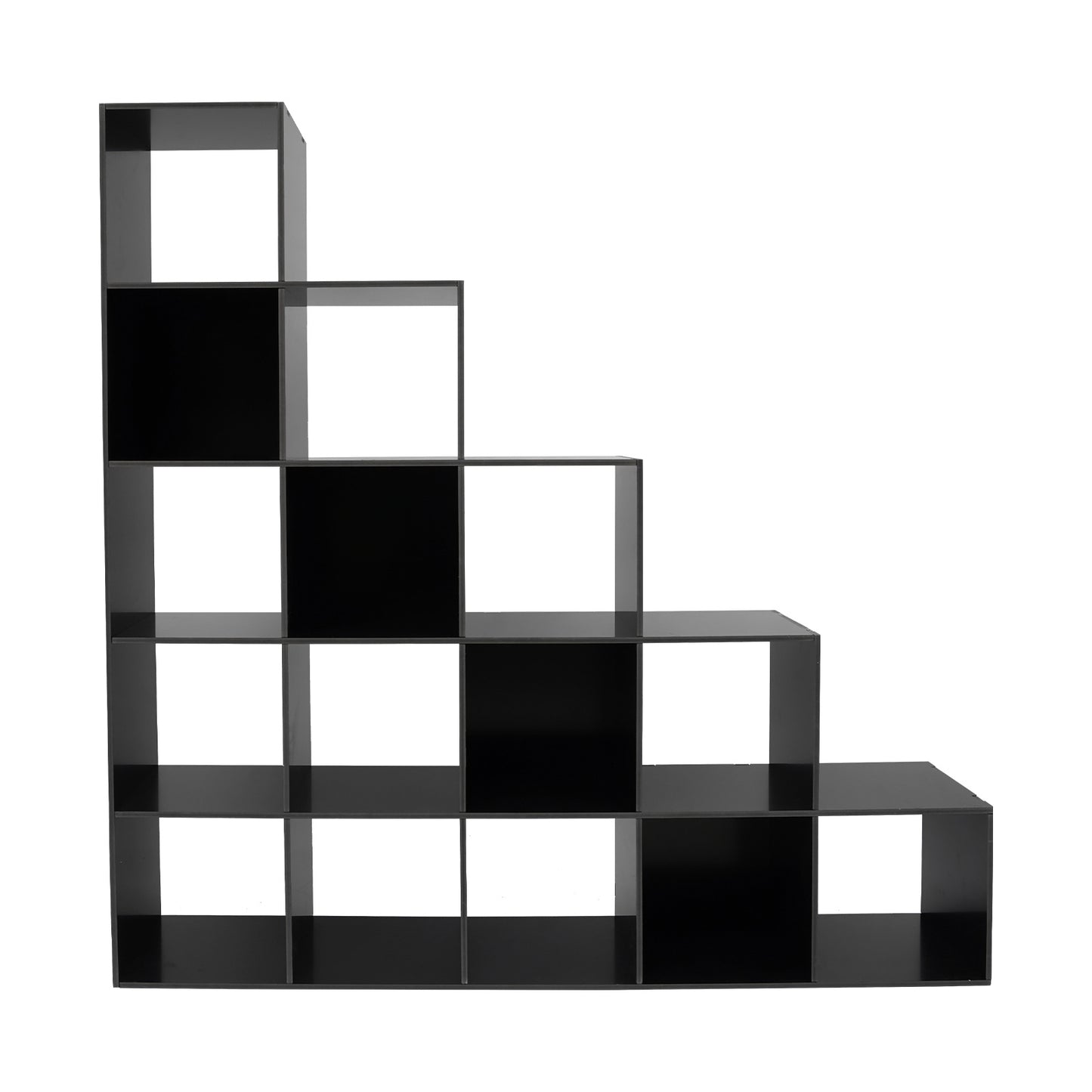 15-Cube L-Shaped Storage Bookcase | Black Plastic Freestanding Organizer for Home & Office, Contemporary Style by NaMaSyo, Corner Shelves