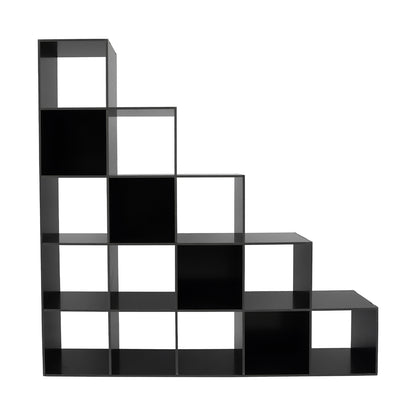 15-Cube L-Shaped Storage Bookcase | Black Plastic Freestanding Organizer for Home & Office, Contemporary Style by NaMaSyo, Corner Shelves