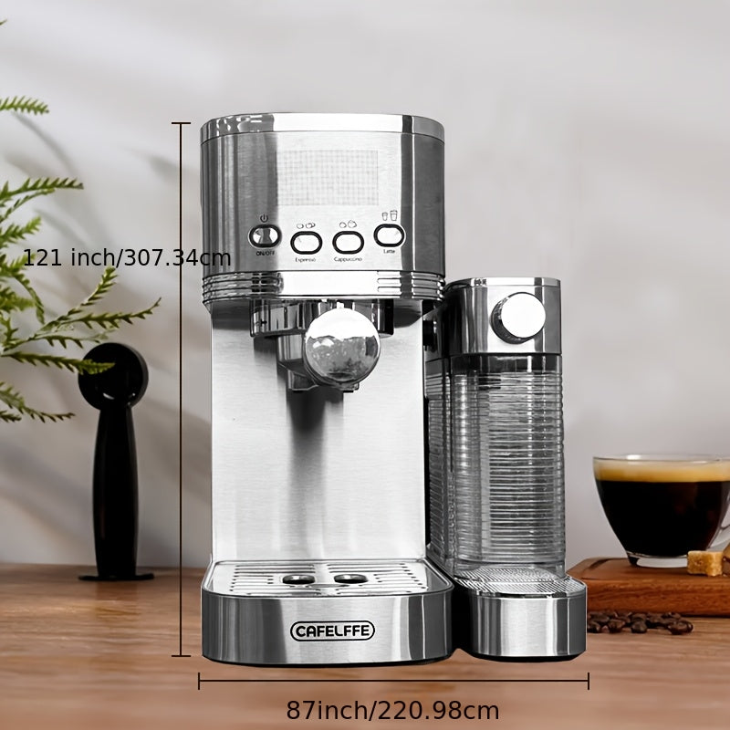 CAFELFFE MK801 Semi-Automatic Espresso Machine, Featuring An Automatic Milk Frothing System For One-touch Preparation. Equipped With 20 Bar High Pressure, Self-cleaning Function, Digital Display, And Temperature Control. Idea