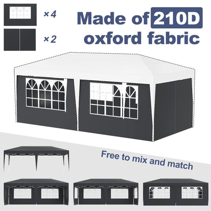 3Mx6m Vouwpaviljoen – Opvouwbare Partytent – Tuinpaviljoen – Eventtent – Tuintent – Verstelbare Hoogte 2,44-2,64m – 4 Zijwanden Met Rits