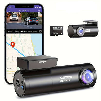 Dashcam – Autocamera – Dashboardcamera – Camera voor Auto – Dual Cam – 4K Ultra HD – 3-Kanaals Met IR Nachtzicht – 6,1cm IPS Scherm