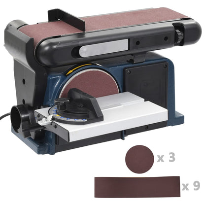 Schuurmachine – Bandschuurmachine – Multischuurmachine – Handpalmschuurmachine – Schijfschuurmachine – 230V – Kantelbare Schuurtafel Tot 45° – Inclusief 9 Schuurdiscs en 3 Schuurbanden