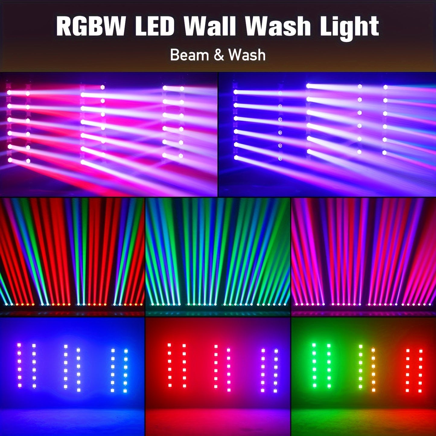 Moving Head Bar Light – DJ Licht – Stage Licht – Beam Light – Wall Wash Light – 150W Vermogen – RGBW DMX Controle - QUORE