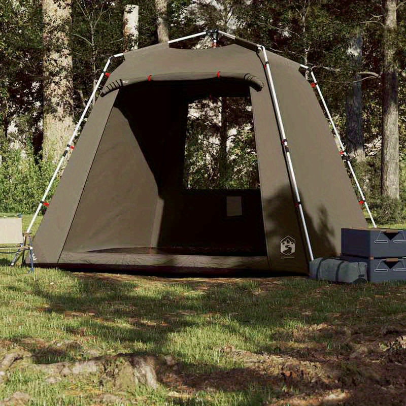 Tent – Kampeertent – Pop-up Tent – Lichtgewicht Tent – Outdoor Tent – 4 Persoons – Quick-Release Systeem – Lichtgewicht & Snel Opzetbaar – Olijfgroen