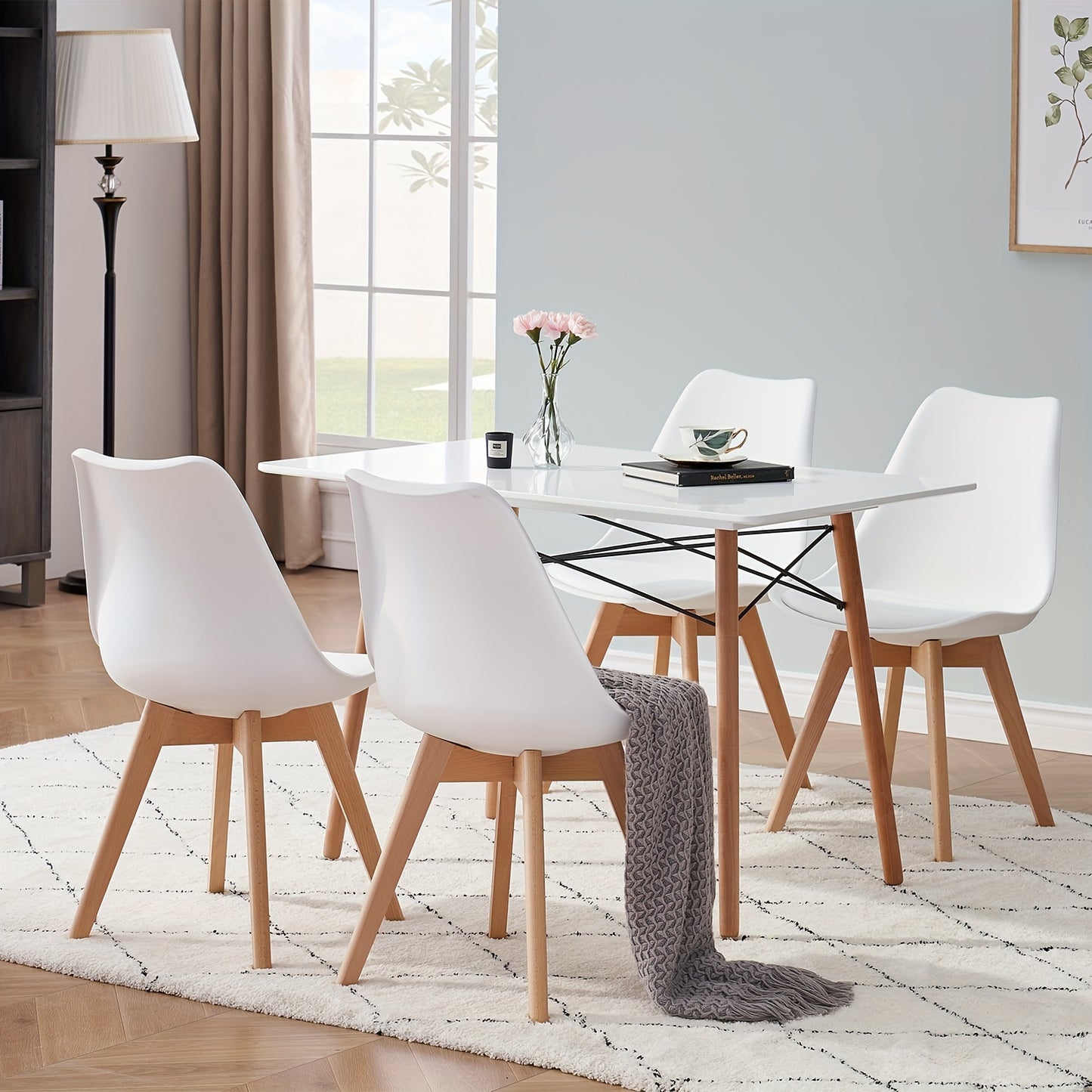 Eetkamerstoelen – Eettafelstoelen – Kuipstoelen – Keukenstoelen – Stoelen – Set van 6 – Ergonomische Rugleuning – Massief Beukenhouten Poten