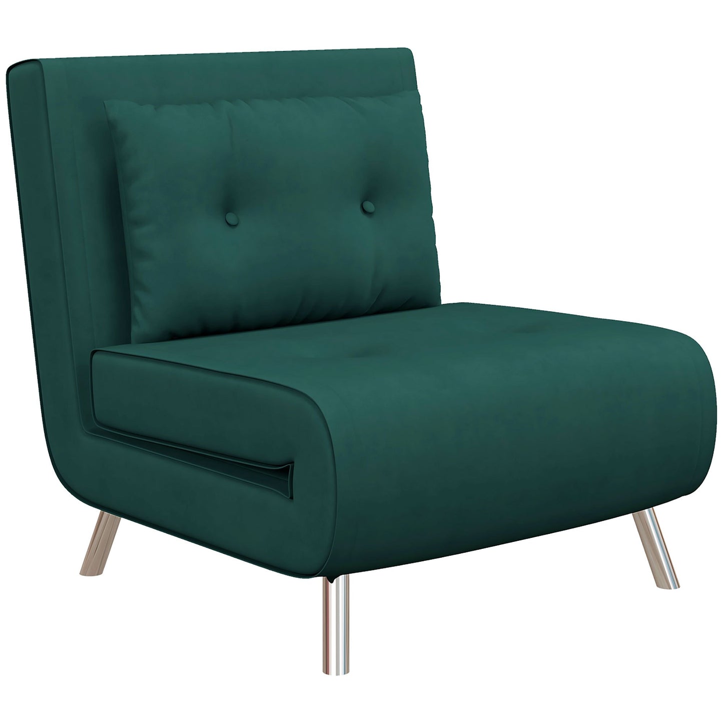 Slaapfauteuil – Relaxstoel – Bedfauteuil – Gastenbed – Velours Fauteuil – Donkergrijs – 3-stand Verstelbare Rugleuning – Compact 77x88x83 cm