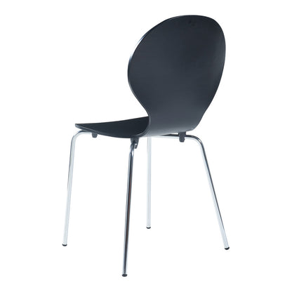 Eetkamerstoel – Stoel – Kuipstoel – Stoelset – Barkruk – Stapelbaar – Berkenhout Met Metalen Poot – Zithoogte 46 cm – Set Van 4