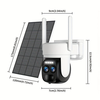 Beveiligingscamera – Camerabewaking – Buitencamera – Bewakingscamera – IP-camera – 2K Resolutie – Zonnepaneel Met PTZ Dual Lens