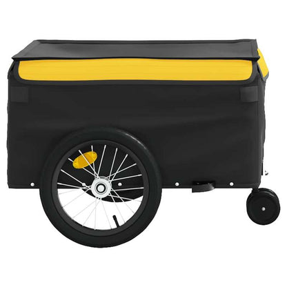 Black and Yellow Bike Trailer - Durable Iron Construction with Anti-Tip Base, 45 kg Load Capacity - Optimal Stability for Heavy Loads | Work/Camping/Heavy Luggage Equipment