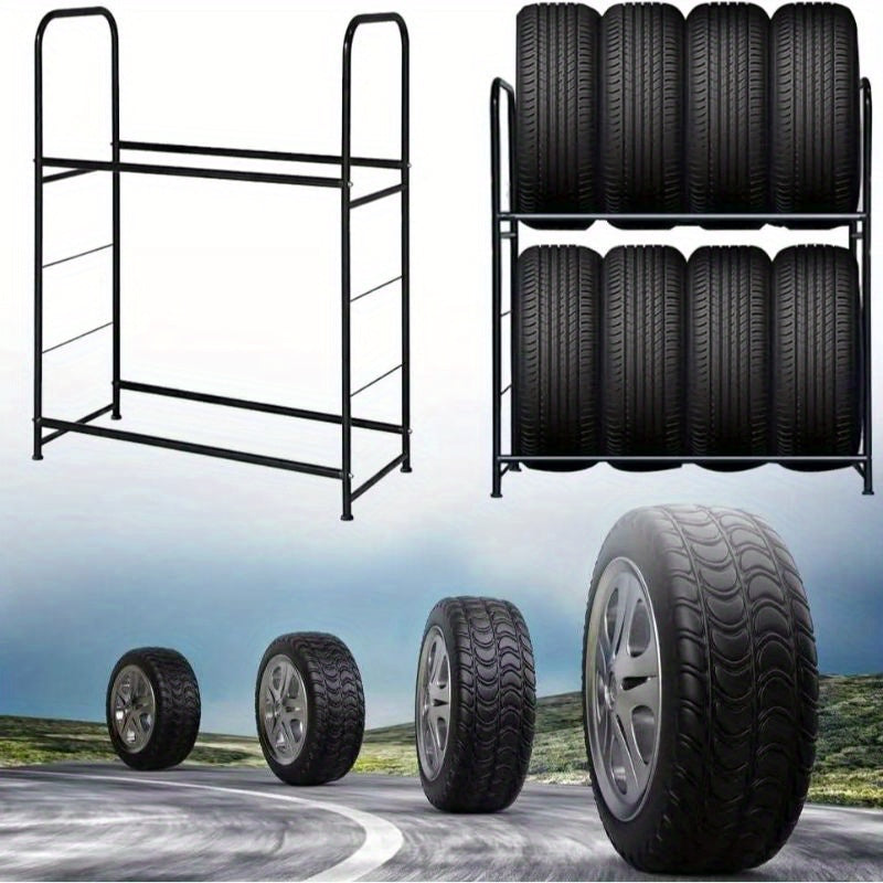 Bandenrek – Bandenhouder – Bandenopberger – Velgenrek – Werkplaatsrek – Verstelbaar Hoogte – Staal – 8 Banden – Draagvermogen 180 kg