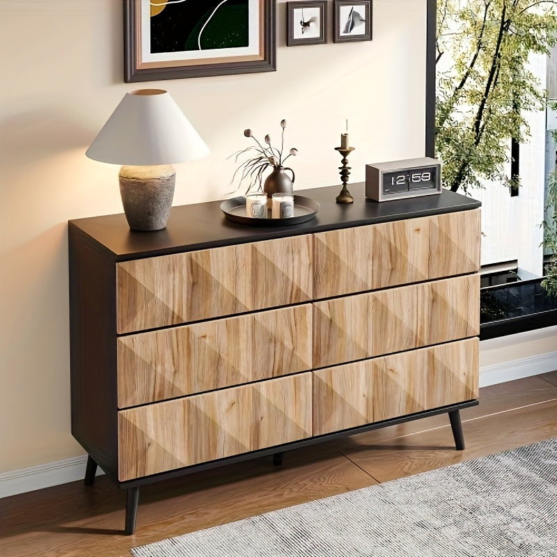 Ladekast – Ladenkast – Kommode – Opbergkast – Dressoir – 6 Lades – Duurzaam Bamboe – Compact 69 cm Hoog