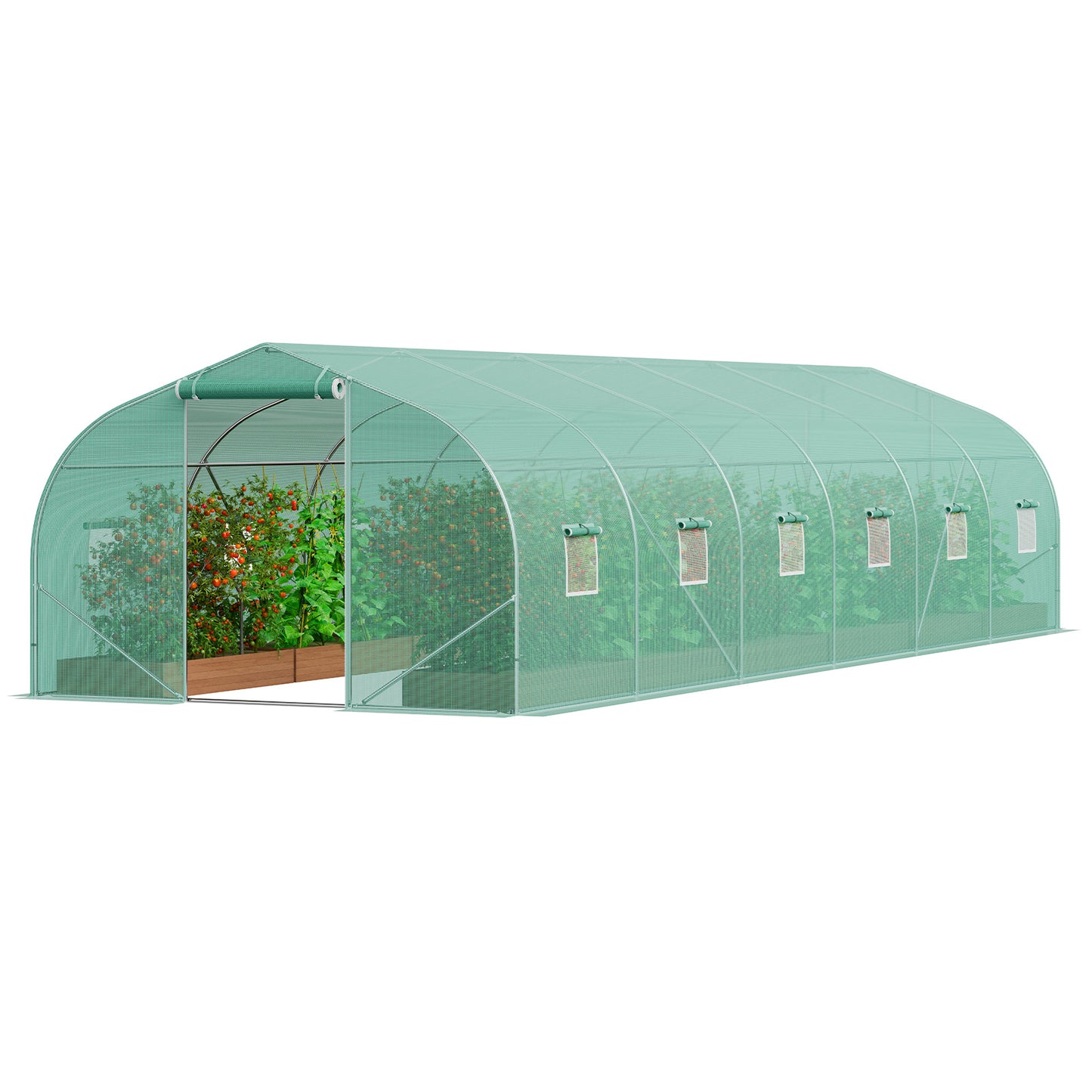 Kweektunnel – Groeikas – Tuintunnel – Plantentunnel – Tunnelkas – Verzinkt Stalen Frame – PE Folie 9 x 3 x 2 Meter – Walk-in Design