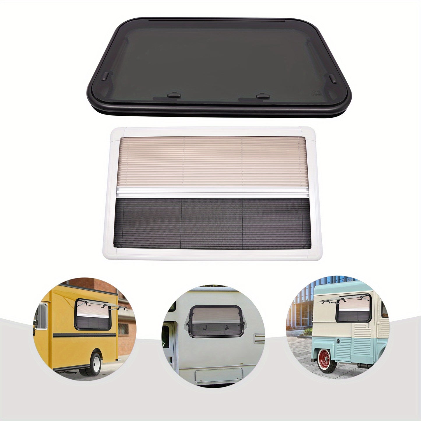Camperraam – Nooduitgang Raam – Push-Out Raam – Uitzetraam – Caravanraam – 90x55cm – Gehard Glas – Eenvoudige Hendelbediening