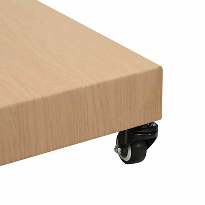 Parasolvastzetter – Parasolvoet – Parasolhouder – Parasolstandaard – Parasolpen – Licht Houtdesign – 45x45x31,5 cm – Weerbestendig & Met Remmen - Bruin