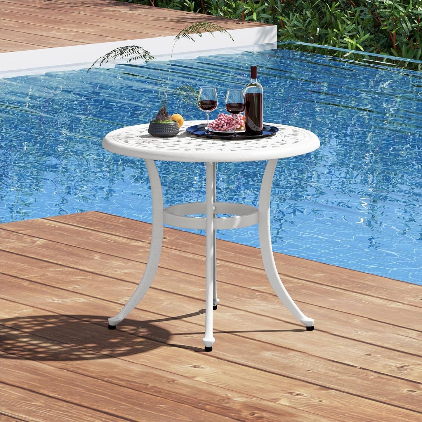 Ronde Bistrotabel – Tuin Tafel – Balkon Tafel – Bijzettafel – Buiten Tafel – Gietaluminium – Roestvrij – Ø 60 cm – Weerbestendig