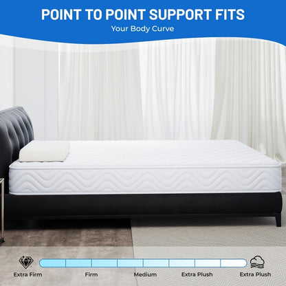Memory Foam & Spring Mattress - Single/Double (90/140/160*200*18cm) | Thick Medium Firmness & Open Coil Sleep Support | Pressure Relief