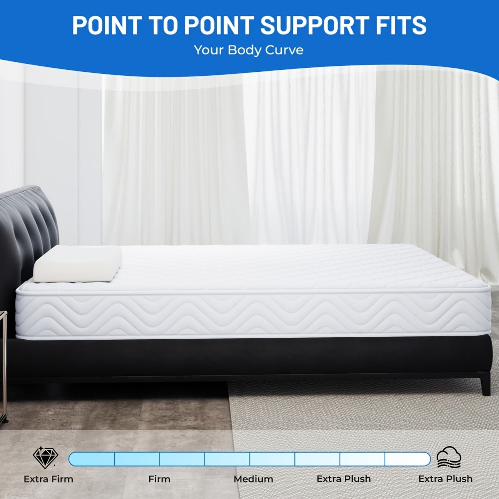 Memory Foam & Spring Mattress - Single/Double (90/140/160*200*18cm) | Thick Medium Firmness & Open Coil Sleep Support | Pressure Relief