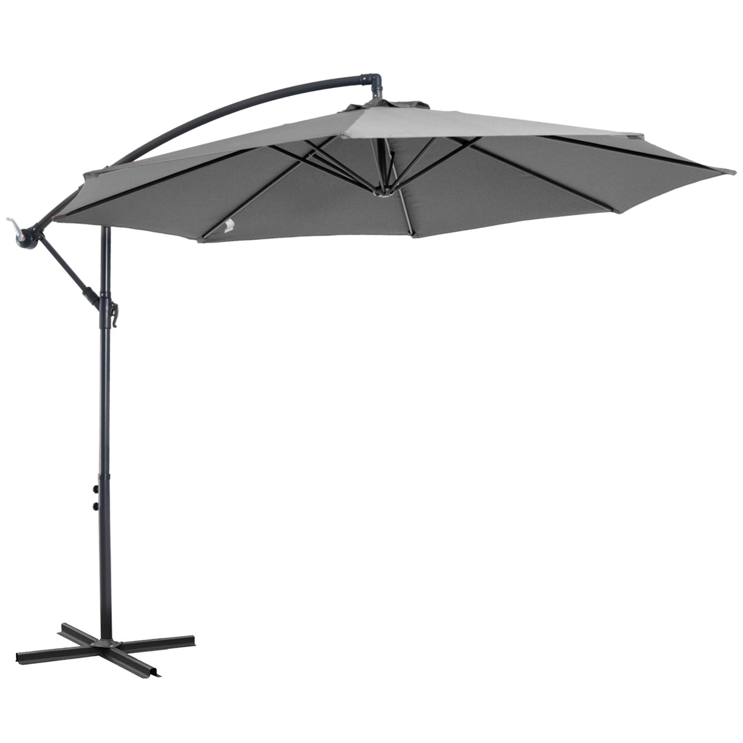 Zonneparasol – Parasol – Terrasparasol – Tuinparasol – Schaduwparasol – Weerbestendig – Handmatige Kurk – 2,95 m Diameter – Polyester Doek & Stalen Frame – Zwart