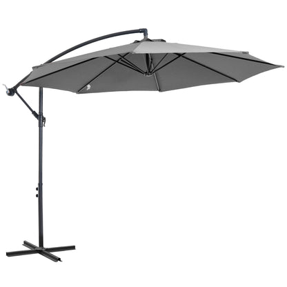 Zonneparasol – Parasol – Terrasparasol – Tuinparasol – Schaduwparasol – Weerbestendig – Handmatige Kurk – 2,95 m Diameter – Polyester Doek & Stalen Frame – Zwart