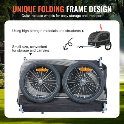 Hondenfietskar – Hondenkar – Fietsaanhanger Hond – Huisdier Fietsmand – Dierenwagen – Stevig Carbonstaal Frame – Inklapbaar Met Quick Release Wielen
