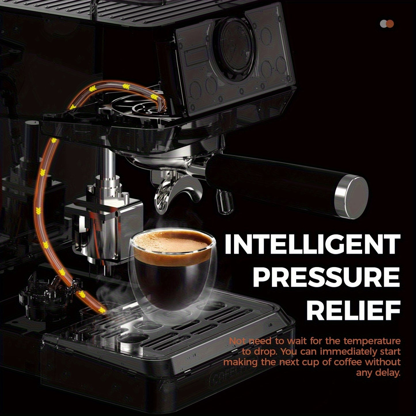 CAFELFFE MK-902 Semi-automatic Italian Espresso, Automatic Pressure Relief, Stainless Steel Body, Commercial Configuration for Home Use, 58mm, 20bar Hot and Cold Extraction, PID Temperature Control, Suitable for Home and Offi