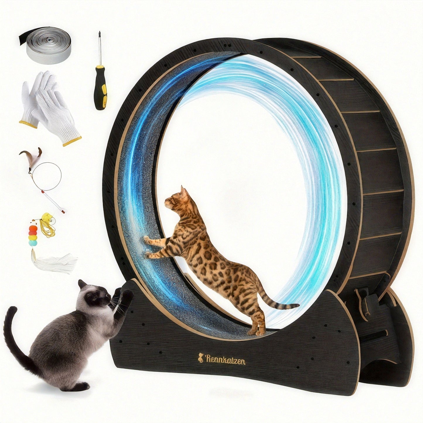cattrainingsrad – katten loopwiel – looprad kat – kattenwiel – cat wheel – XL formaat – Natuurlijk Hout – Veilig & Comfortabel