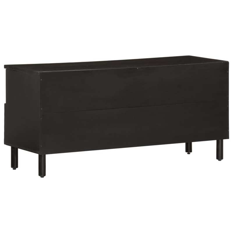 TV Cabinet 100X33X46 Cm Solid Mango Wood Black