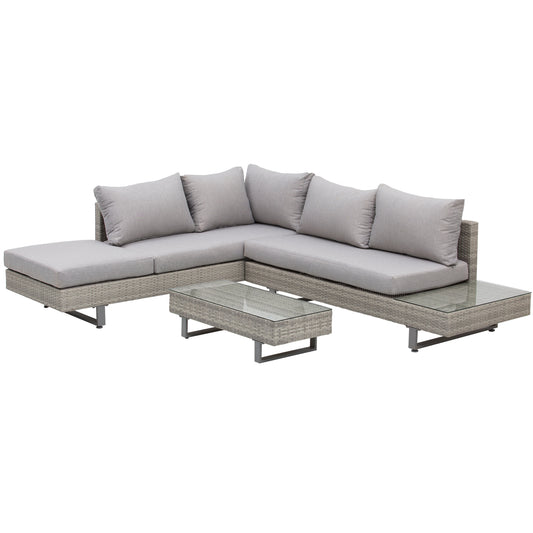Tuinset – Loungeset – Zitgroep – Hoekbank – Balkonset – 5-zits – Weerbestendig Resin – Afneembare Kussens