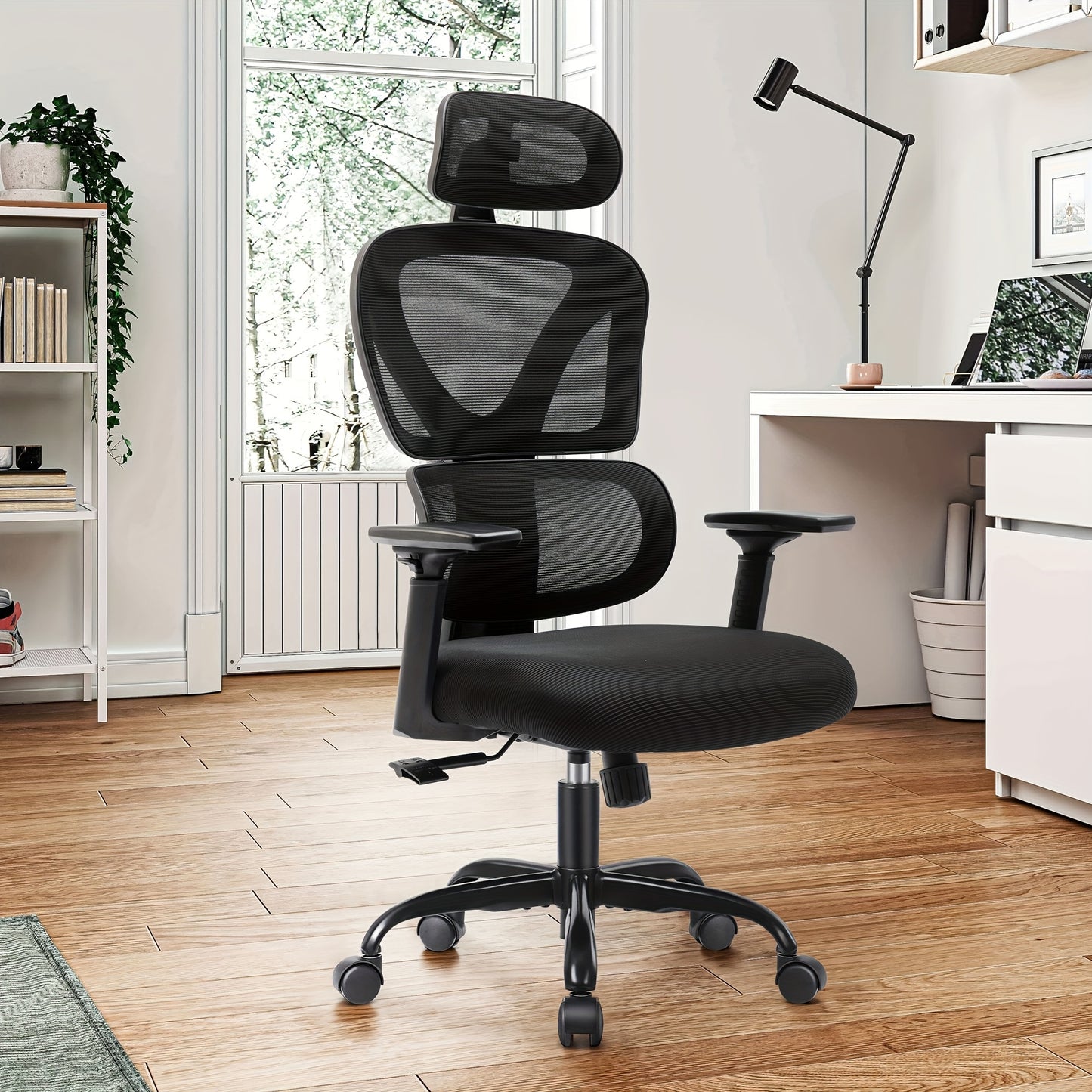 Ergonomische Bureaustoel – Bureaustoel Comfortabel – Kantoorstoel – Gamestoel – Werkstoel – 3D Verstelbare Arm- en Hoofdsteun – Fluisterstille Wieltjes Voor Harde Vloeren