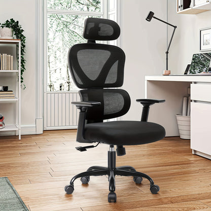 Ergonomische Bureaustoel – Bureaustoel Comfortabel – Kantoorstoel – Gamestoel – Werkstoel – 3D Verstelbare Arm- en Hoofdsteun – Fluisterstille Wieltjes Voor Harde Vloeren
