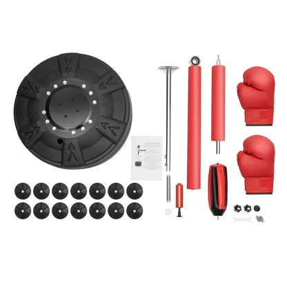 Bokszak Verstelbaar – Reflexzak – Punching Ball – Trainingszak – MMA Boksen – 360° Draaibare Arm – Verstelbare Hoogte 162-198 cm – Stevige Zuignapvoet