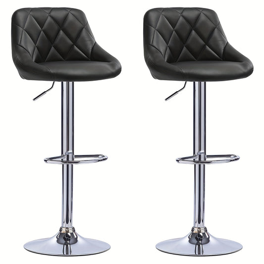 Set Industriële Barkrukken – Barkrukken – Barstoelen – Hoogkrukken – Eetkamerstoelen – Zwart Metaal – Donker Hout – Matte Afwerking – Rugleuning – Max 150 kg Draagkracht