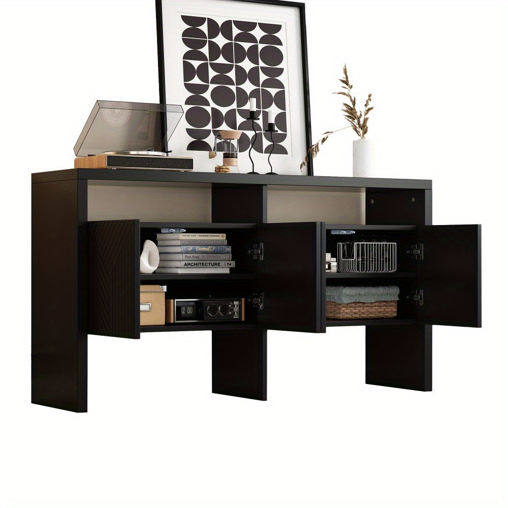 Dressoir – Ladekast – Buffetkast – Opbergkast – Kast – Modern – Hardhouten Frame – 140x75x35 cm