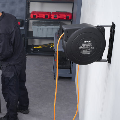 Kabelhaspel – Verlengsnoer – Kabeltrommel – Snoerhaspel – Verlengkabel – 19 Meter Kabel – Automatisch Oprolsysteem – Oververhittingsbeveiliging