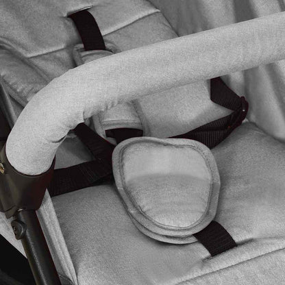 Kinderwagen – Wandelwagen – Buggy – Babywagen – Kinderbuggy – Lichtgrijs – Eénhandig Inklapbaar – Verstelbare Rugleuning