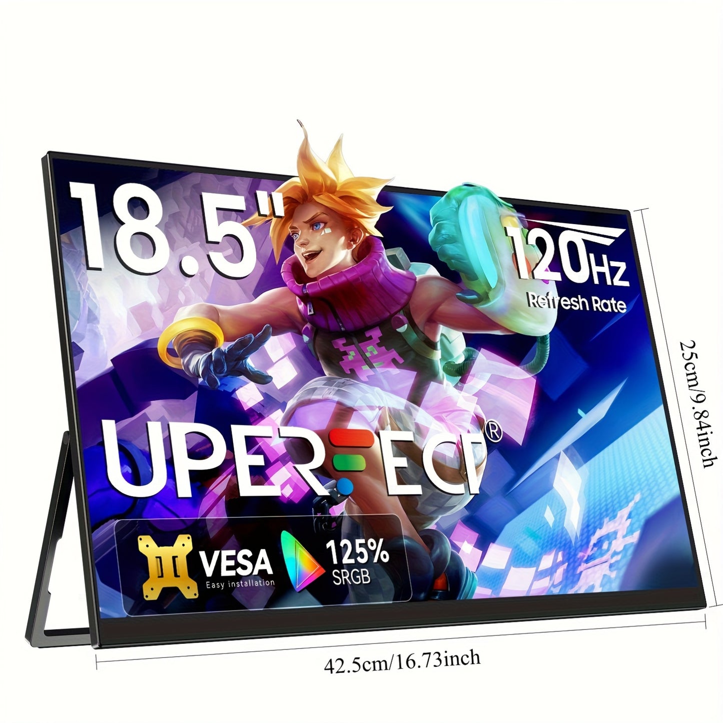 Portable Monitor – Mobiele Monitor – Extern Scherm – Draagbare Monitor – 18,5 Inch – 120Hz Verversingssnelheid – Full HD 1920x1080