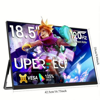 Portable Monitor – Mobiele Monitor – Extern Scherm – Draagbare Monitor – 18,5 Inch – 120Hz Verversingssnelheid – Full HD 1920x1080