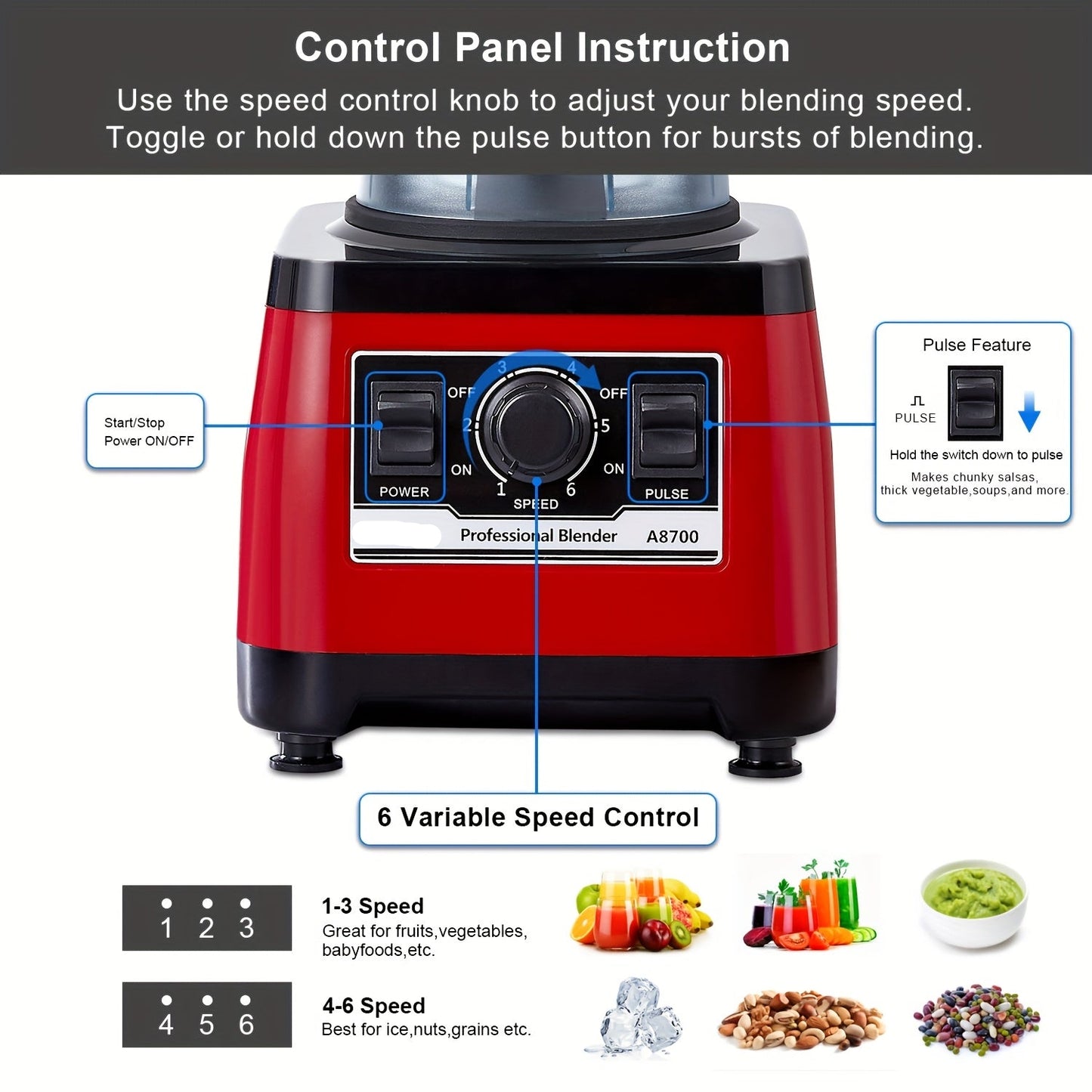Blender – Smoothiemaker – Sapjesmaker – Keukenmixer – Mixer – 2200W Motor – Duurzaam Design