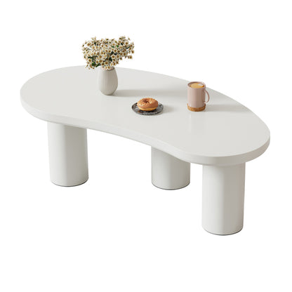 Salontafel – Moderne Tafel – Koffietafel – Bijzettafel – Rond – Halvemaanvorm – Metaal Wit – Ruimtebesparend Ontwerp – 107x57x40,5 cm
