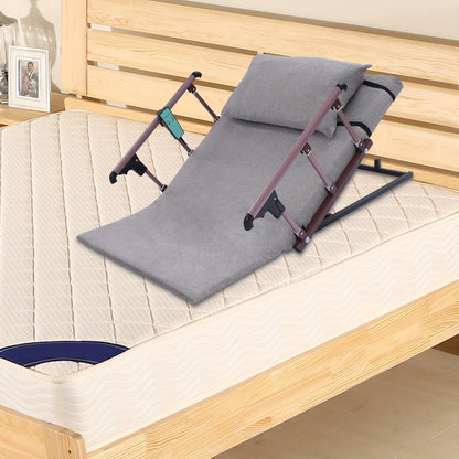 Verstelbare Rugsteun – Bedsteun – Ruggesteun – Zitsteun – Ligsteun – Inclusief Inklapbare Armleuningen – Zacht Kussenpakket – 120x75 cm Carbonstaal – Grijs