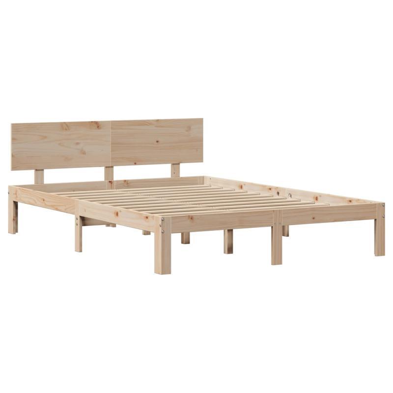 Bedframe – Bedombouw – Ledikant – Slaapbank – Eenpersoonsbed – Massief Dennenhout – 120x200 cm – Eenvoudig Demonteerbaar