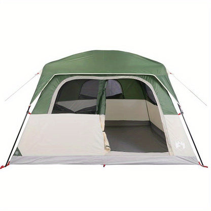 6-Persoons Familietent – Kampeertent – Tent Voor Buiten – Gezinstent – Ovale Tent – Groen – Duurzaam Polyester – Lichtgewicht Glasvezel Frame