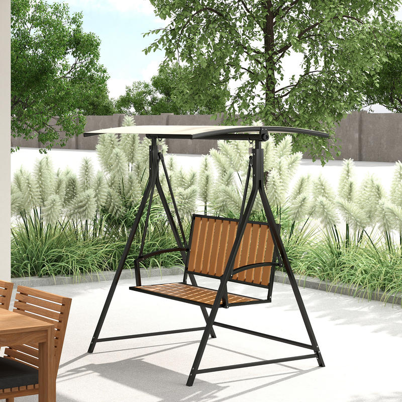 Hollywood schommel – tuinschommel – buitenbank – schommelstoel – tuinbankje – Stevig Stalen Frame – Verstelbare Zonnekap